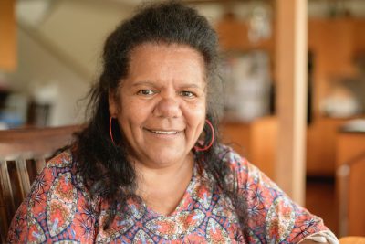 A smiling old female Aboriginal Australian